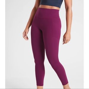 Athleta Salutation Stash Pocket 7/8 in PLUM